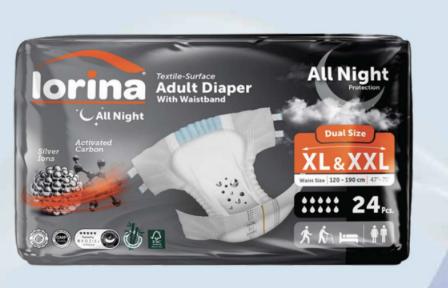 ЛОРІНА Олл Найт підгузники для дорослих XXL, 24 шт/уп